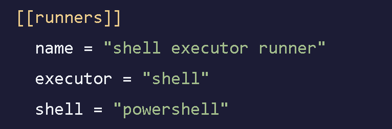 Shell executor trên Windows. Nguồn ảnh: gitlab.com