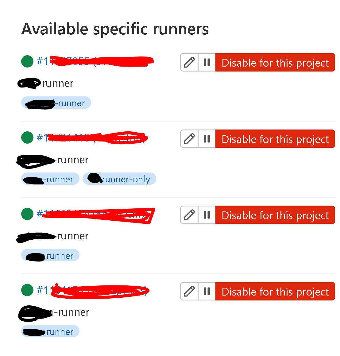 Specific runner / Own runner